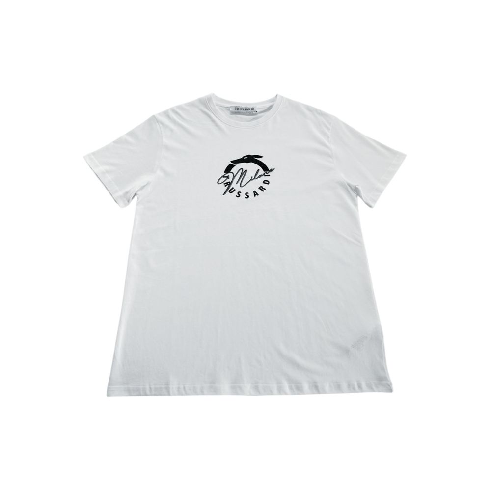 Trussardi Beachwear White Cotton Men T-Shirt
